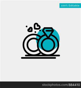 Ring, Marriage, Wedding, Love turquoise highlight circle point Vector icon