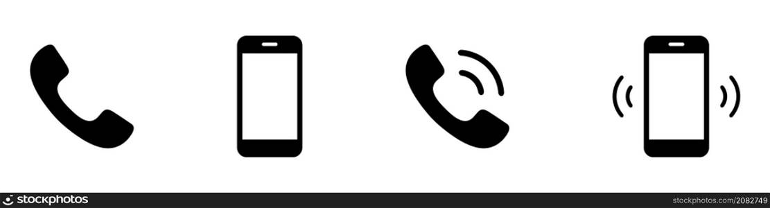 Ring phones icon set simple design
