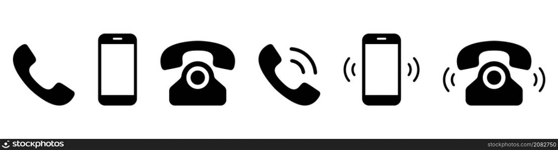 Ring phones icon set simple design