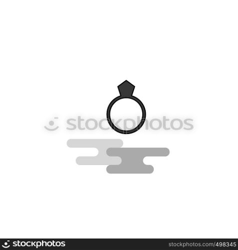 Ring Web Icon. Flat Line Filled Gray Icon Vector
