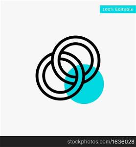 Ring, Wedding, Couple, Engagement turquoise highlight circle point Vector icon