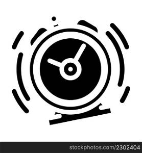 ringing alarm clock glyph icon vector. ringing alarm clock sign. isolated contour symbol black illustration. ringing alarm clock glyph icon vector illustration