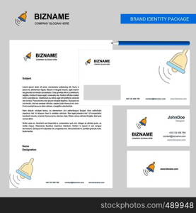 Ringing bell Business Letterhead, Envelope and visiting Card Design vector template