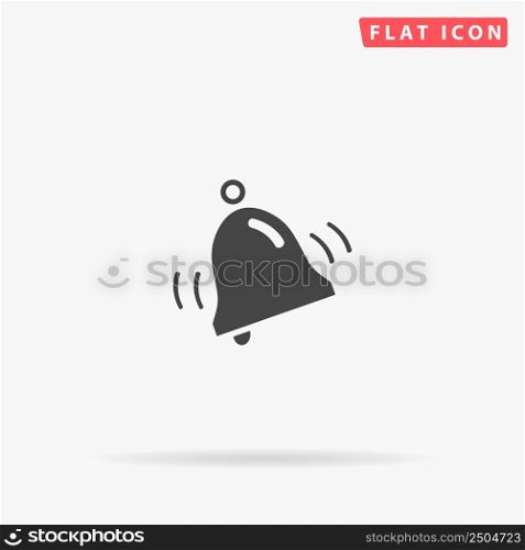 Ringing Bell flat vector icon. Glyph style sign. Simple hand drawn illustrations symbol for concept infographics, designs projects, UI and UX, website or mobile application.. Ringing Bell flat vector icon