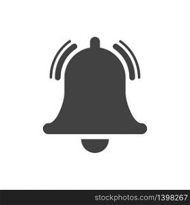 Ringing bell one notification flat vector isolated icon in social media subscribe concept, ring handbell symbol illustration