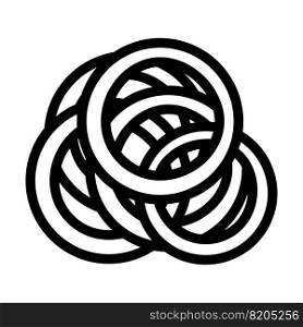 rings cut onion slice line icon vector. rings cut onion slice sign. isolated contour symbol black illustration. rings cut onion slice line icon vector illustration