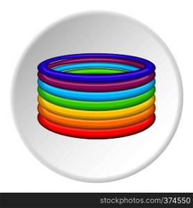 Rings in colours of LGBT icon. Cartoon illustration of rings in colours of LGBT vector icon for web. Rings in colours of LGBT icon, cartoon style