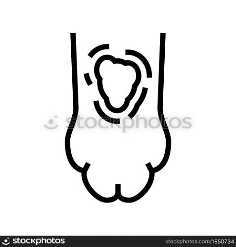 ringworm animal paw line icon vector. ringworm animal paw sign. isolated contour symbol black illustration. ringworm animal paw line icon vector illustration