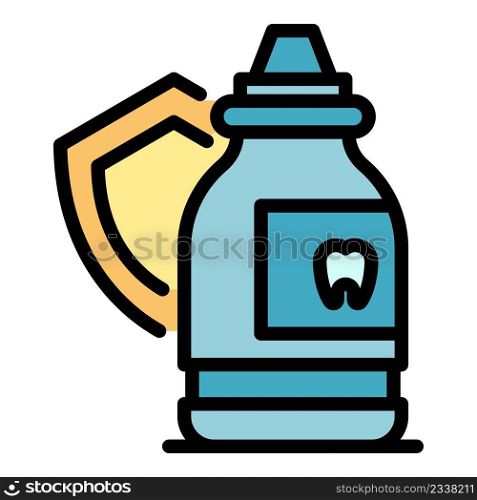 Rinse mouth icon. Outline rinse mouth vector icon color flat isolated. Rinse mouth icon color outline vector