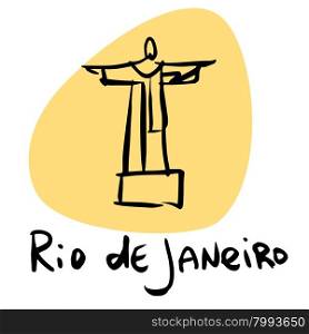Rio de Janeiro Brazil statue of Christ. Rio de Janeiro Brazil statue of Christ. A stylized image of the city tourism travel places