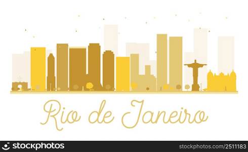Rio de Janeiro City skyline golden silhouette. Vector illustration. Cityscape with landmarks