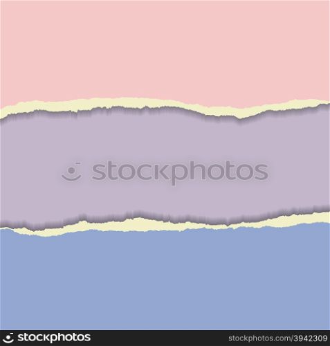 Rip paper. Rose quarts and serenity colors. Vector illustration.