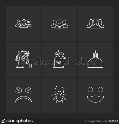 rip , spider ,groups , halloween , rip , graveyard , horror , pumpkin , grave , cross , bat , scary , scare , candy , rip , horror , night , spider , icon, vector, design,  flat,  collection, style, creative,  icons