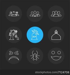 rip , spider ,groups , halloween , rip , graveyard , horror , pumpkin , grave , cross , bat , scary , scare , candy , rip , horror , night , spider , icon, vector, design, flat, collection, style, creative, icons