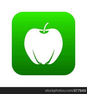 Ripe apple icon digital green for any design isolated on white vector illustration. Ripe apple icon digital green