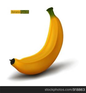Ripe banana isolated on white background. fruit vector illustration