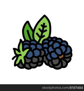 ripe blackberry leaf color icon vector. ripe blackberry leaf sign. isolated symbol illustration. ripe blackberry leaf color icon vector illustration