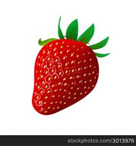 Ripe juicy Strawberry isolated on white.. Ripe juicy Strawberry isolated on white. Whole. Side view. Close up. vector illustration. for cooking, cosmetics, perfume, ointment. Herbal medicine, health care ointments perfumery label tag