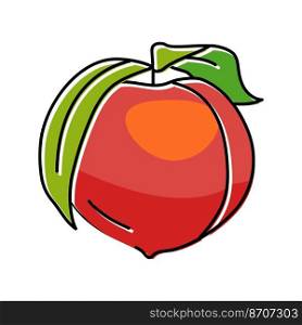 ripe peach leaf color icon vector. ripe peach leaf sign. isolated symbol illustration. ripe peach leaf color icon vector illustration