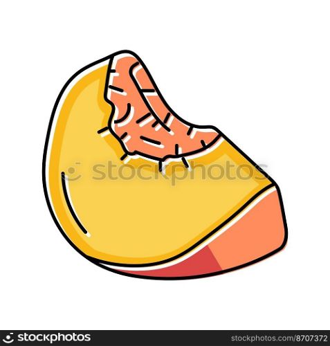 ripe peach slice color icon vector. ripe peach slice sign. isolated symbol illustration. ripe peach slice color icon vector illustration