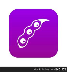 Ripe soybean icon digital purple for any design isolated on white vector illustration. Ripe soybean icon digital purple