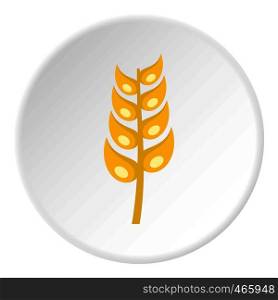 Ripe spica icon in flat circle isolated on white vector illustration for web. Ripe spica icon circle