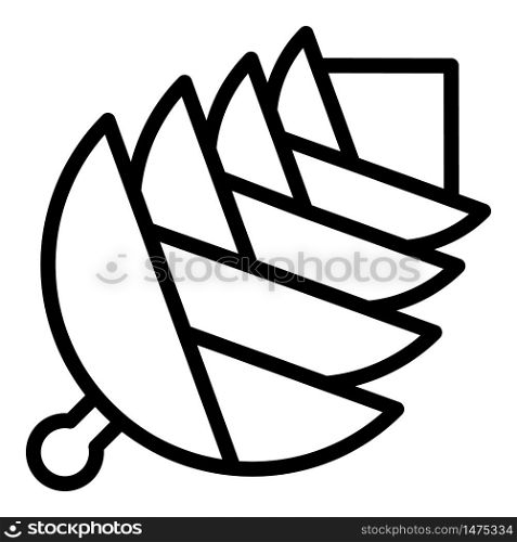 Ripened fir cone icon. Outline ripened fir cone vector icon for web design isolated on white background. Ripened fir cone icon, outline style