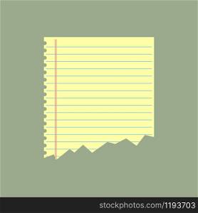 Ripped notebook paper icon vector illustration. Ripped notebook paper icon vector