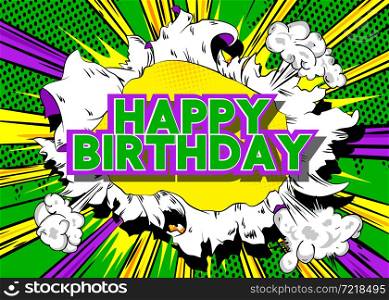 Ripped torn posters grunge texture background with the text Happy Birthday. Paper backdrop placard.