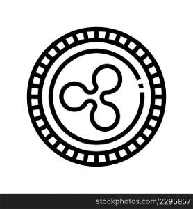 ripple cryptocurrency line icon vector. ripple cryptocurrency sign. isolated contour symbol black illustration. ripple cryptocurrency line icon vector illustration