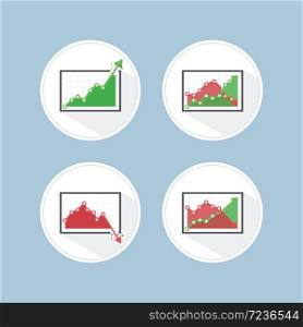 Rise and fall business graph, VECTOR, EPS10