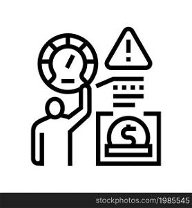 risk assessment startup line icon vector. risk assessment startup sign. isolated contour symbol black illustration. risk assessment startup line icon vector illustration