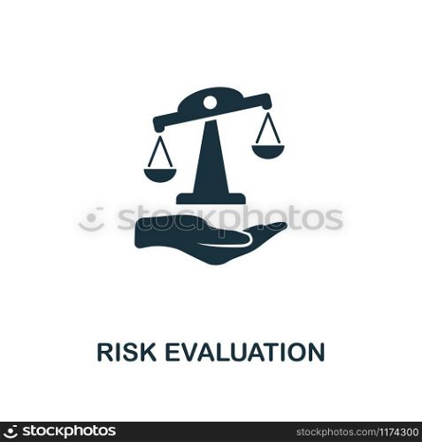 Risk Evaluation creative icon. Simple element illustration. Risk Evaluation concept symbol design from insurance collection. Can be used for mobile and web design, apps, software, print.. Risk Evaluation icon. Line style icon design from insurance icon collection. UI. Illustration of risk evaluation icon. Pictogram isolated on white. Ready to use in web design, apps, software, print.