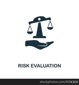 Risk Evaluation creative icon. Simple element illustration. Risk Evaluation concept symbol design from insurance collection. Can be used for mobile and web design, apps, software, print.. Risk Evaluation icon. Line style icon design from insurance icon collection. UI. Illustration of risk evaluation icon. Pictogram isolated on white. Ready to use in web design, apps, software, print.