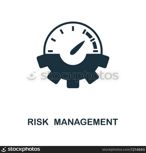Risk Management icon. Monochrome style design from management collection. UI. Pixel perfect simple pictogram risk management icon. Web design, apps, software, print usage.. Risk Management icon. Monochrome style design from management icon collection. UI. Pixel perfect simple pictogram risk management icon. Web design, apps, software, print usage.