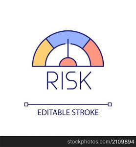 Risk management RGB color icon. Business challenges. Possibility and potential. Investment. Isolated vector illustration. Simple filled line drawing. Editable stroke. Arial font used. Risk management RGB color icon