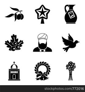 Ritual icons set. Simple set of 9 ritual vector icons for web isolated on white background. Ritual icons set, simple style