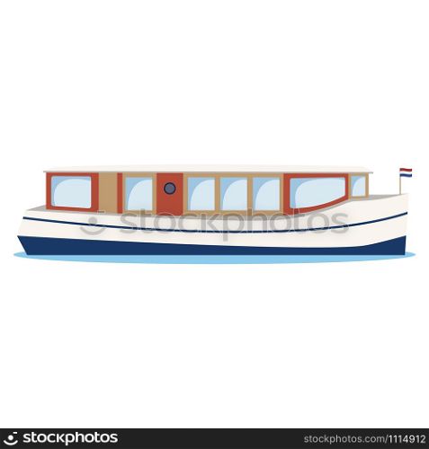River boat, river bus, canal ferry. cartoon vector illustration