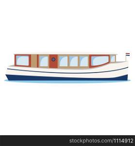 River boat, river bus, canal ferry. cartoon vector illustration