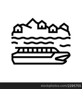 river cruise line icon vector. river cruise sign. isolated contour symbol black illustration. river cruise line icon vector illustration