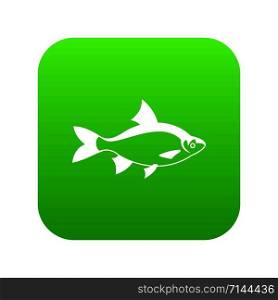 River fish icon digital green for any design isolated on white vector illustration. River fish icon digital green