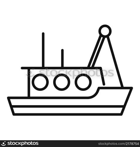 River fish ship icon outline vector. Marine vessel. Sea boat. River fish ship icon outline vector. Marine vessel