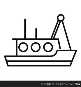 River fish ship icon outline vector. Marine vessel. Sea boat. River fish ship icon outline vector. Marine vessel