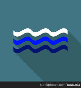 River icon. Flat illustration of river vector icon for web. River icon, flat style