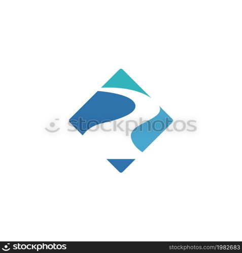 River icon logo flat design template vector