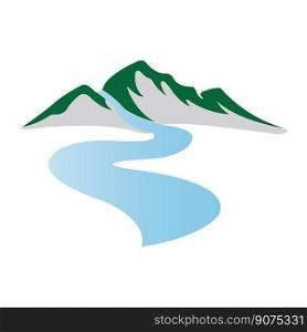 river icon logo vector design template
