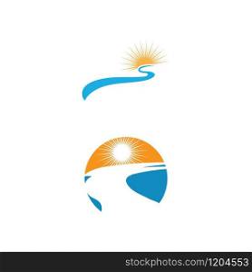 River icon Vector Illustration design Logo template