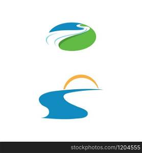 River icon Vector Illustration design Logo template