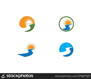 River Logo Template vector