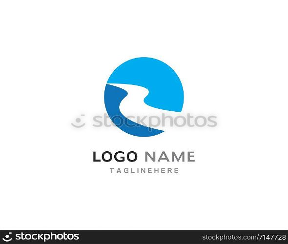 River Logo Template vector